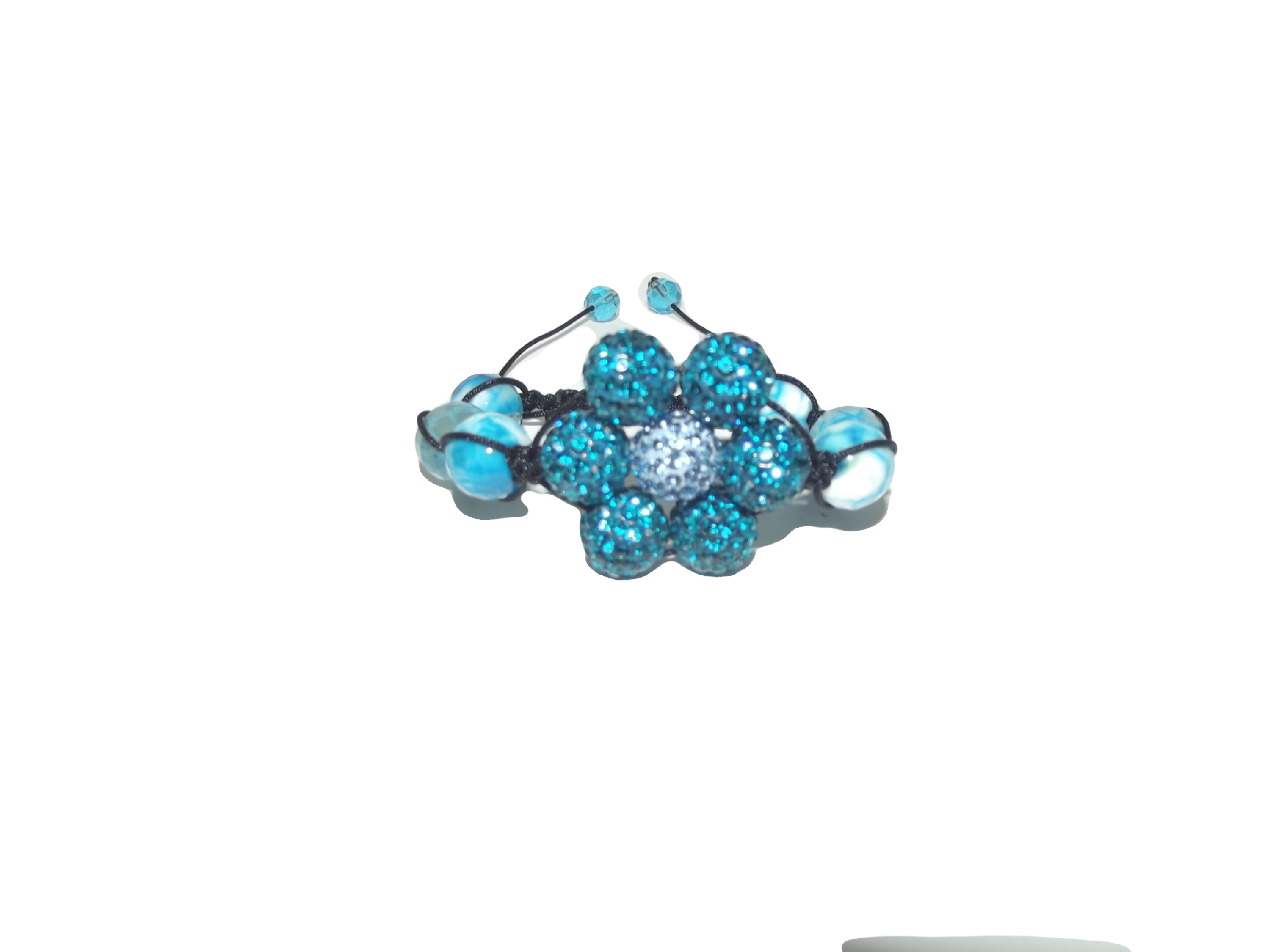 Blue Flower Shamballa Style Bracelet