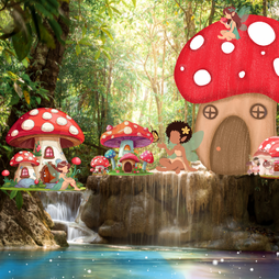 Hands holding cup of steaming herbs with golden aura light around them