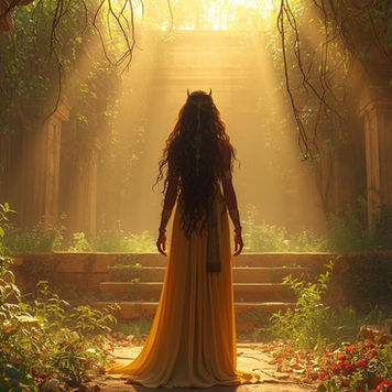 Woman standing calmly after emotional healing, symbolizing energy sovereignty and peace after the storm