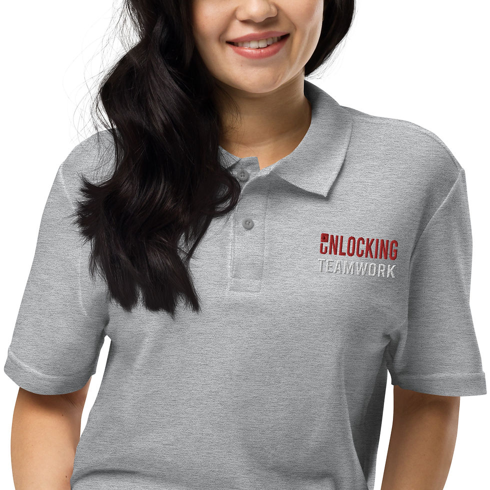 Thumbnail: Unlocking Teamwork Unisex pique polo shirt