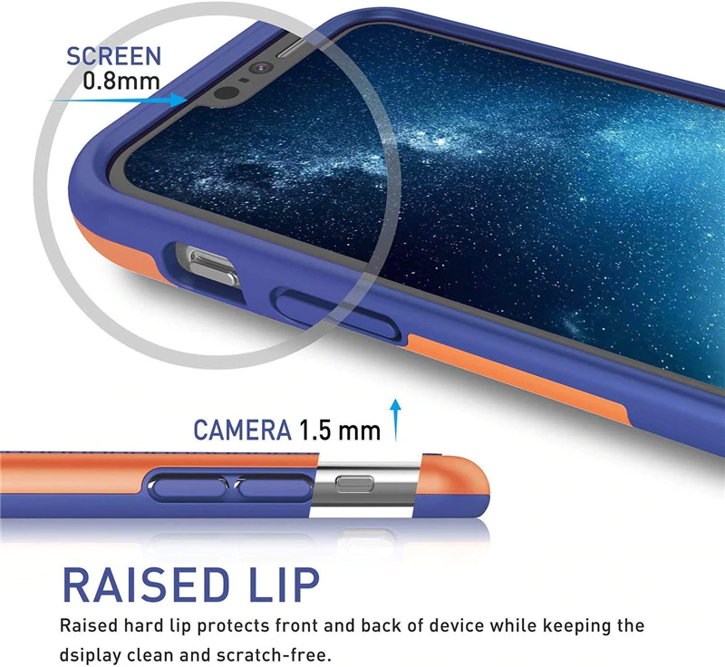 थंबनेल: Shockproof 3-in-1 Color Rubber Case for iPhone 12 