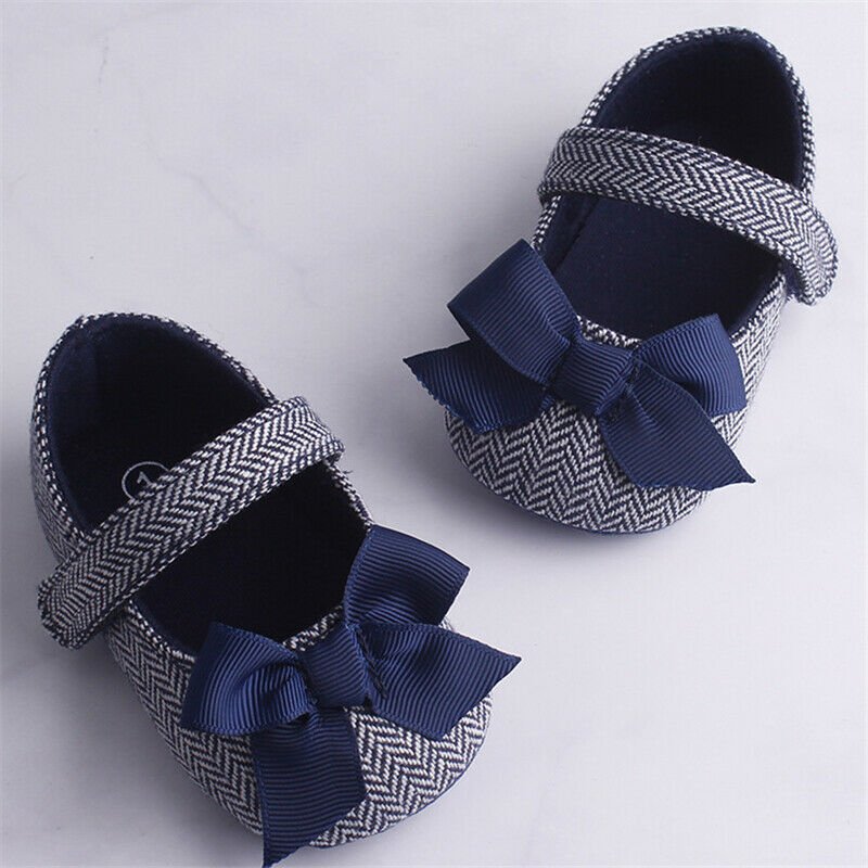 Miniatura: 0-18M Lovely Infant/ Baby Girl Bowknot Soft Crib Shoes 