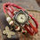 Thumbnail: Women's Casual Vintage Multilayer Butterfly Faux Leather Bracelet Wrist Watch