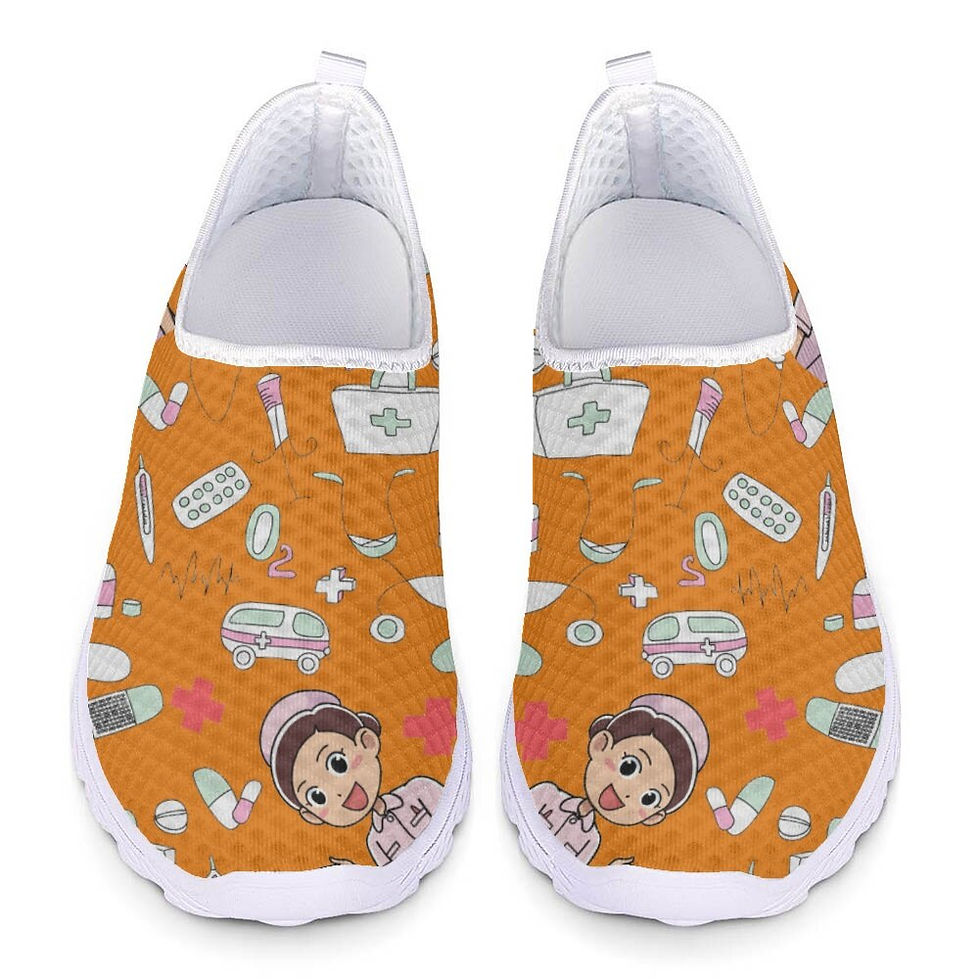 縮圖：Cute Cartoon Nurse/ Doctor's Printed Slip-On Sneakers