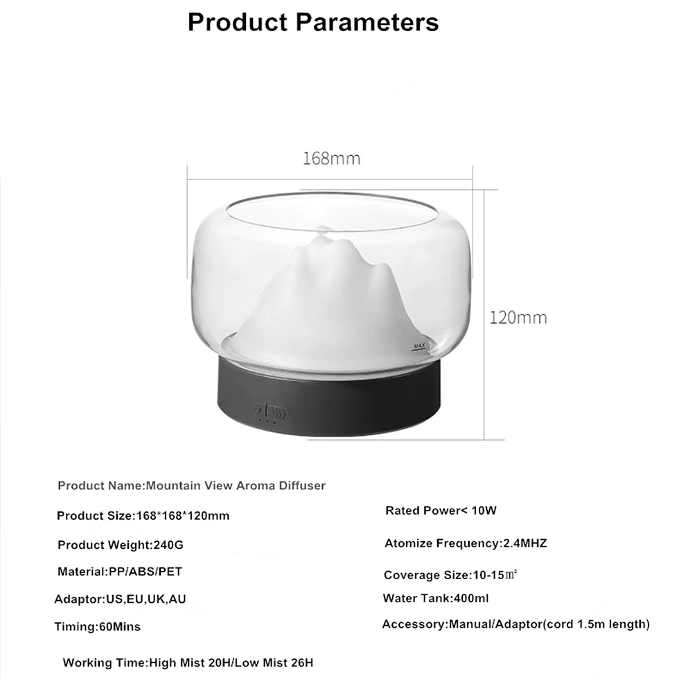 Miniatura: BPA Free Aroma Diffuser 400ML Moutain View Essential Oil Aromatherapy Difusor