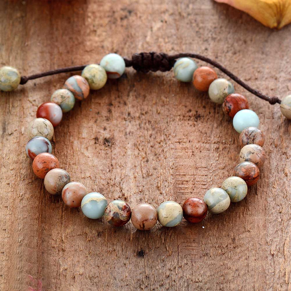 Miniatura: Natural Jasper Bohemia Statement Bracelet 
