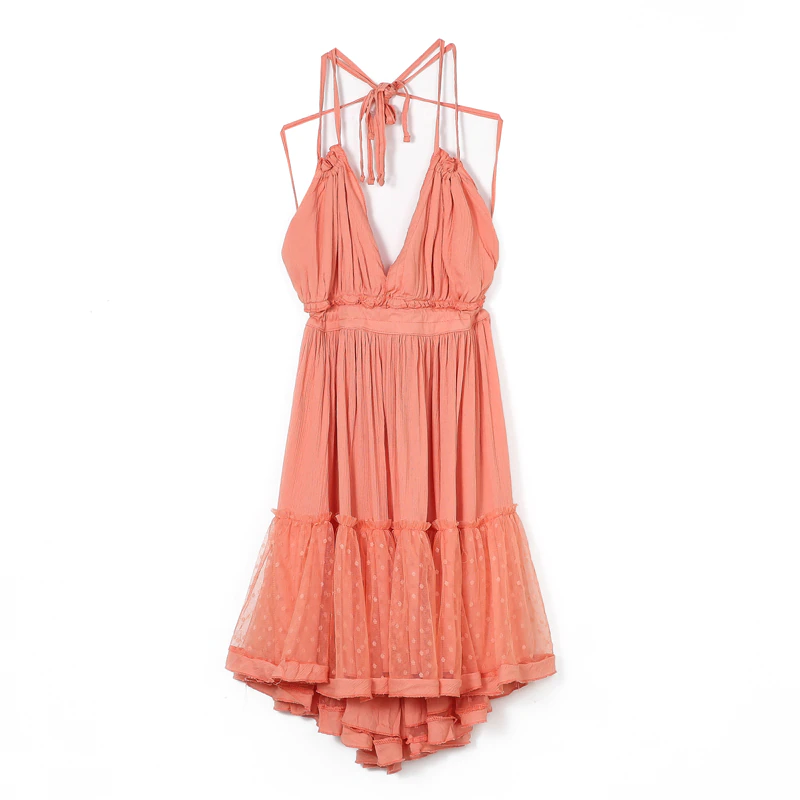 थंबनेल: VERGOODR Strapless Women Summer Solid Boho Dress Backless Sexy Mini Dresses