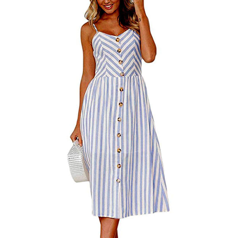 Thumbnail: Women's Long Buttoned Dress 