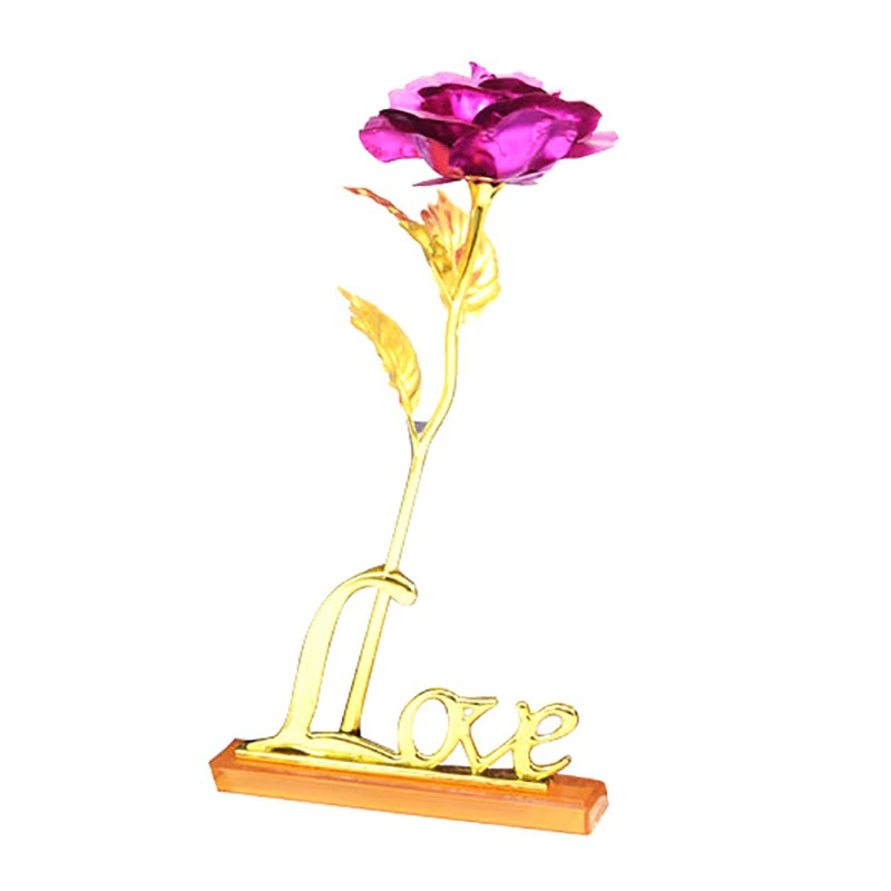 थंबनेल: 24K Foil Plated Rose Gold Rose Valentine's Day Gift Lasts Forever Love Wedding