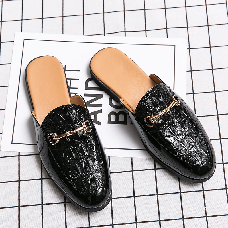 Thumbnail: Luxury Business Designer Italian Men's Patent Leather Loafers 