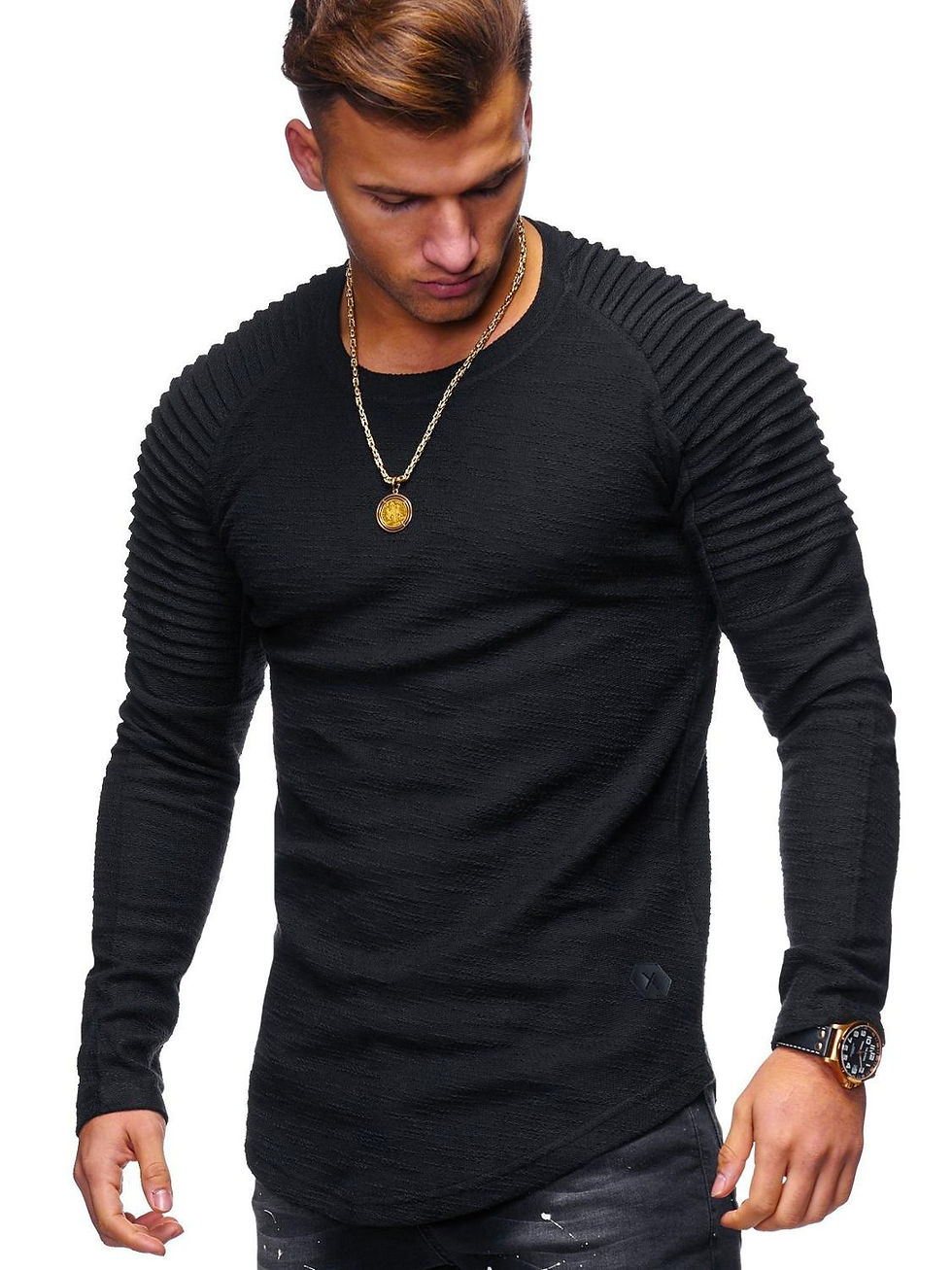 Thumbnail: Casual O-Neck Solid Tshirt Elastic Fitness Tops