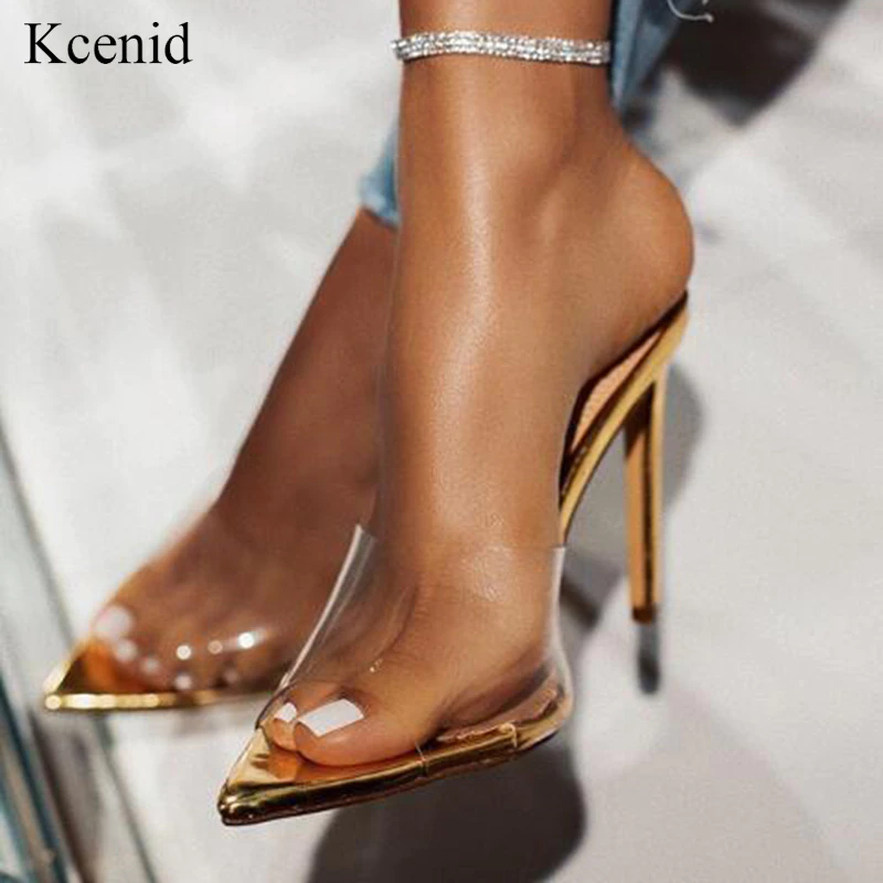 थंबनेल: Sexy High Heels Gold Slippers 