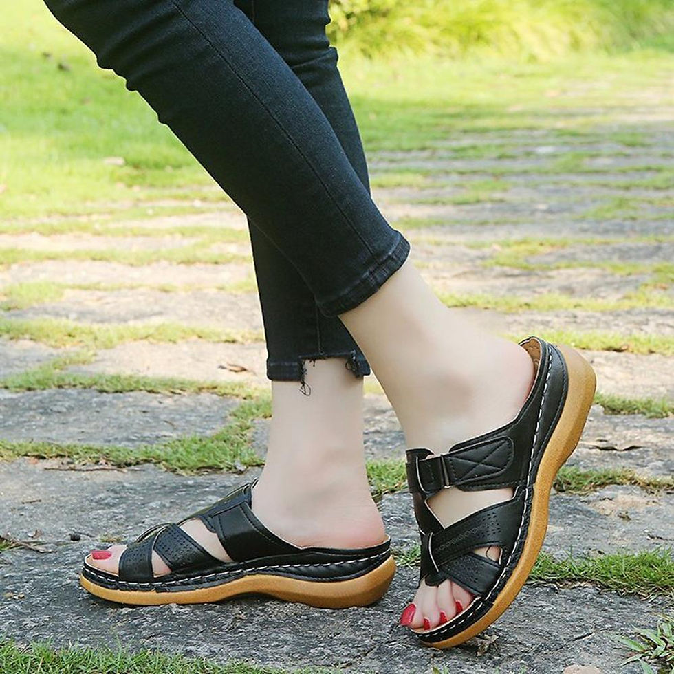Miniaturbild: Open-Toe Summer Shoes | Vintage Low Heel Female Platform Shoes