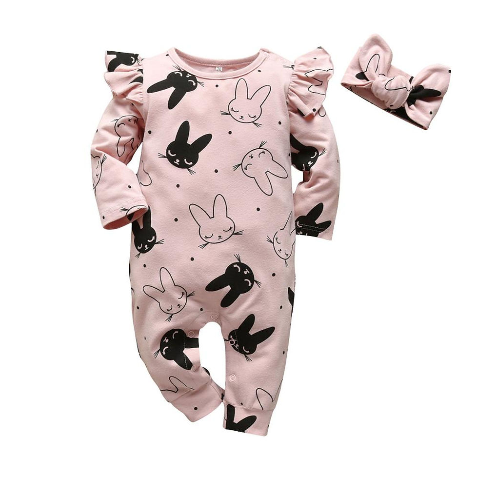 Miniatura: 2Pcs Newborn Baby Girls Clothes Set Cotton Hearts Print Infant Long Sleeve