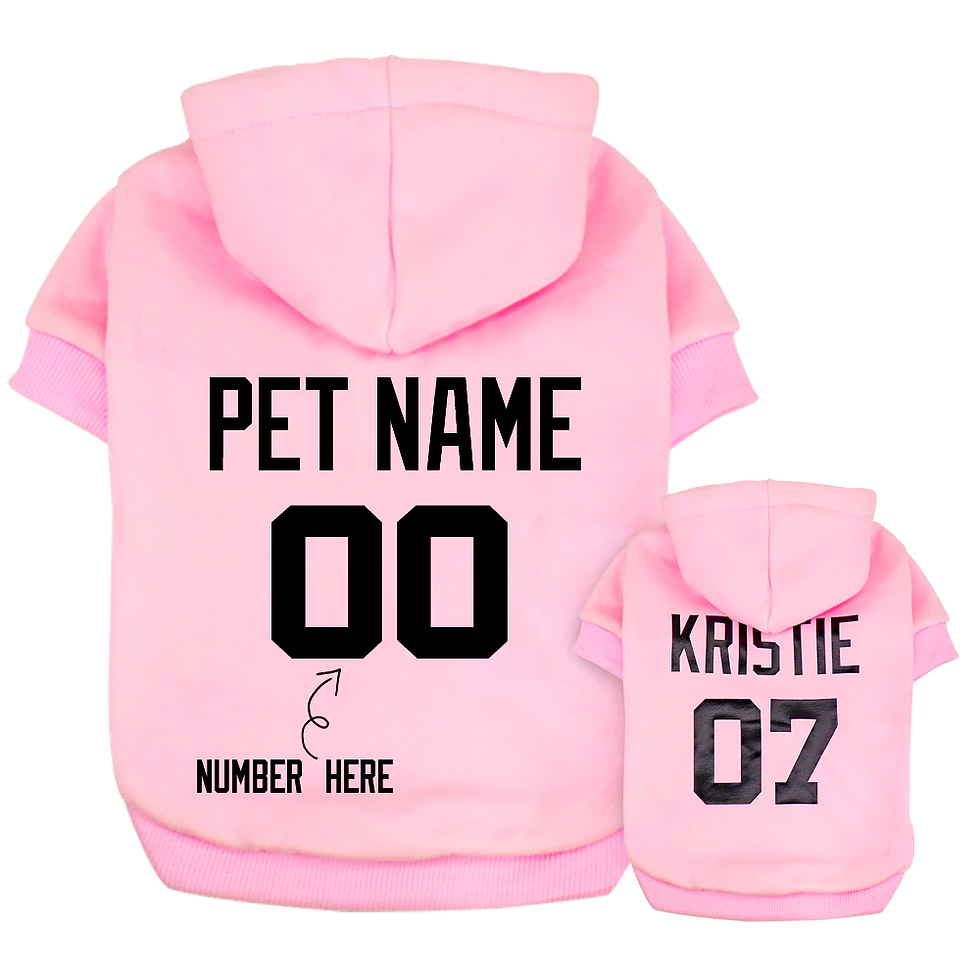 Thumbnail: Custom Pet Dog Clothes Picture Name Print Dogs Hoodies Warm Pets Clothing French