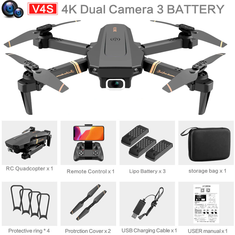 Miniaturbild: 4k HD Wide-Angle Dual Camera 1080P WiFi Real-time Transmission Helicopter 