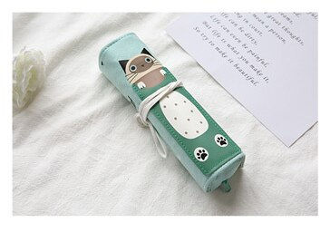Thumbnail: Cute Cat Roll Pencil Case | Kawaii Canvas Pencilcase for Girls/ Boys 