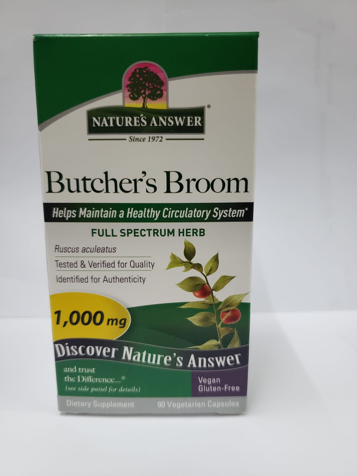NATURE'S ANSWER Butcher's Broom FULL SPECTRUM HERB (1000 mg)