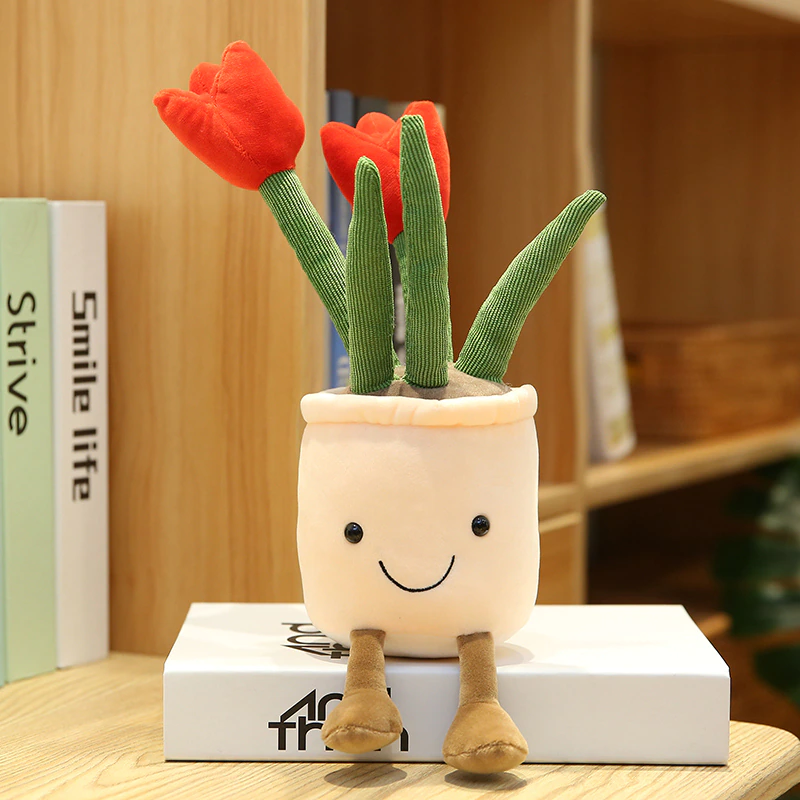 Thumbnail: Lifelike Tulip & Succulent Plant Plush Stuffed Toy