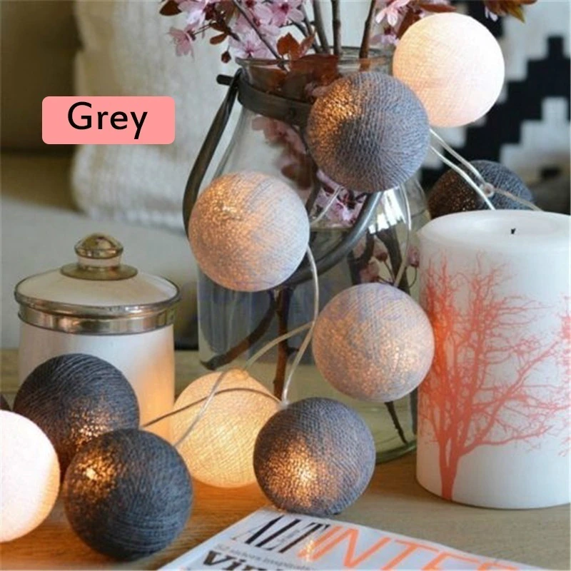 Miniatura: 20 LEDs Cotton Ball Lights | LED Garland Garden/ Holiday Lighting Decoration