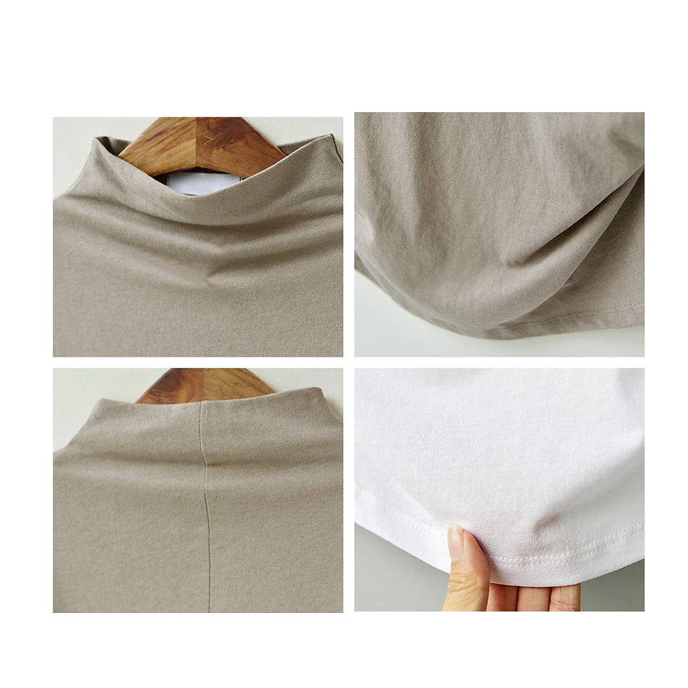Miniatura: Jocoo Jolee Women Casual Turtleneck Short Batwing Sleeve Blouse Female Cotton