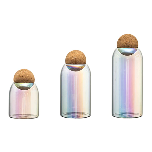 Miniatura: 3PC Transparent Glass Seasoning Teapot Storage 