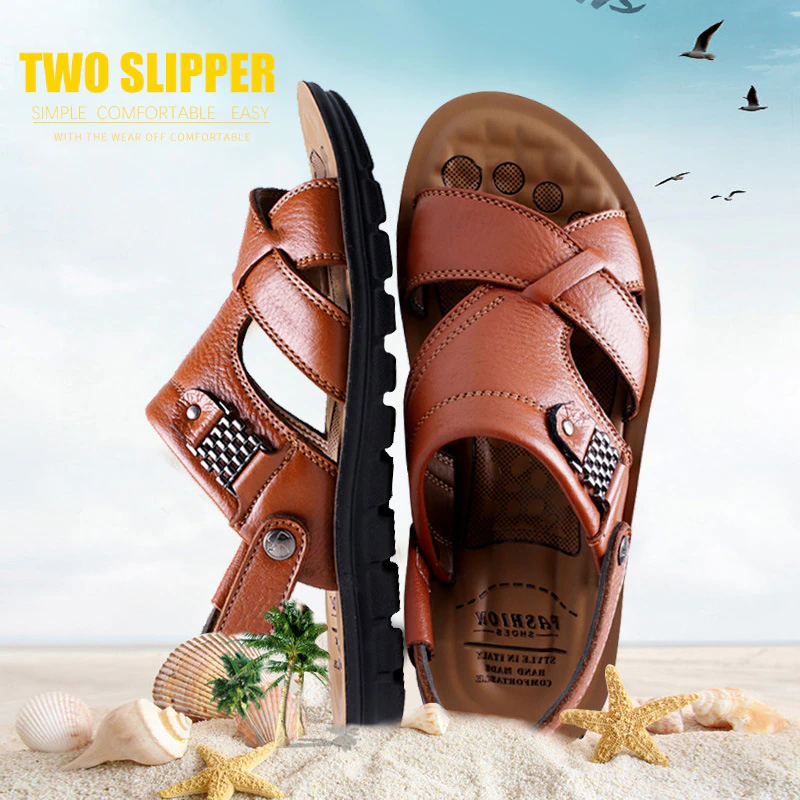 Miniatura: Big Size Men's Leather Sandals 