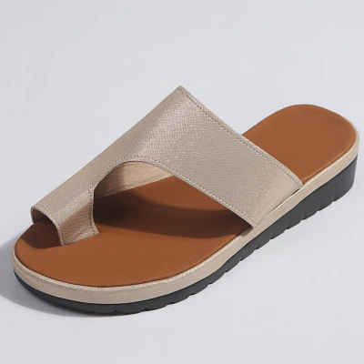 Miniaturbild: Women's Comfy Flat Sole Leather Slippers