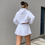 Miniatura: HEYounGIRL Casual White Mini Pleated Skirts Shorts Letter Print High Waisted