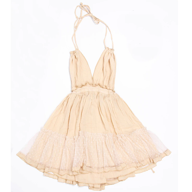 Miniatura: VERGOODR Strapless Women Summer Solid Boho Dress Backless Sexy Mini Dresses