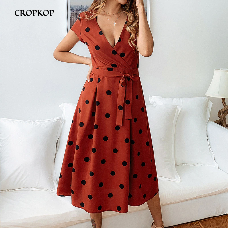 Miniatura: Women's Fashion Polka Dot Long Elegant Dress