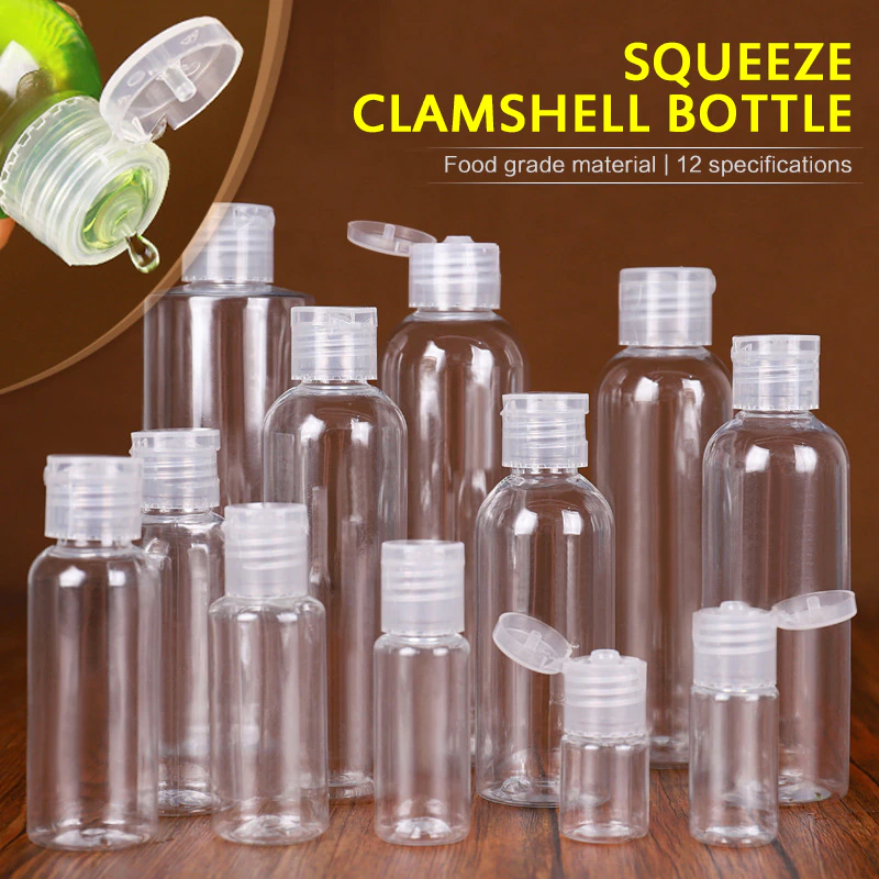 Thumbnail: 1Pc Transparent Refillable Bottles | Travel Flip Top Cap Empty Containers