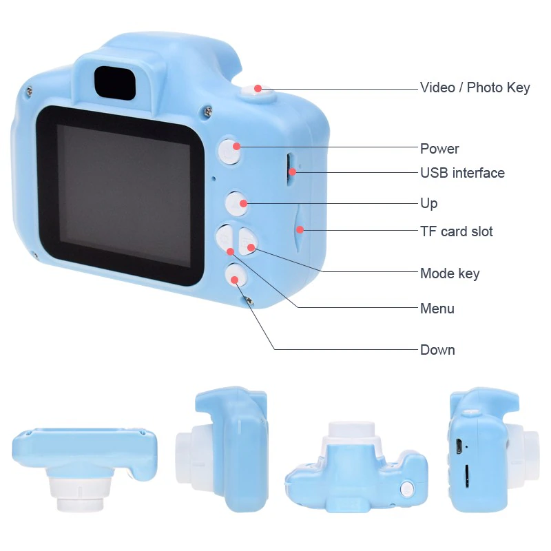 Miniatura: Mini Cartoon Photo Camera Toy 2 Inch HD Screen 