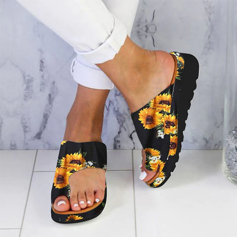Miniaturbild: Women's Comfy Flat Sole Leather Slippers