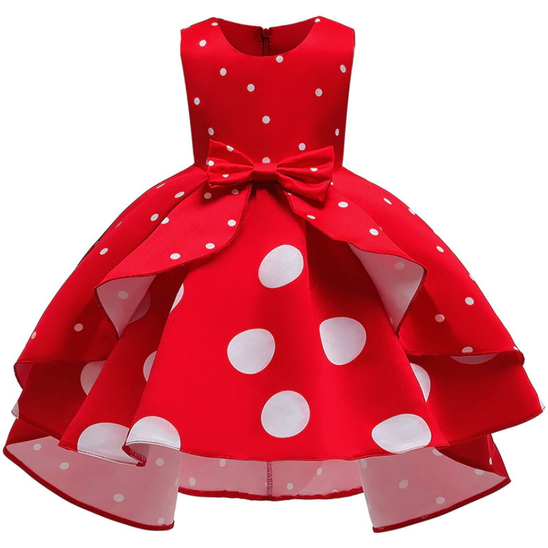 Thumbnail: Baby Girls Christmas Flower Striped Dress For Girls Wedding Party Dresses