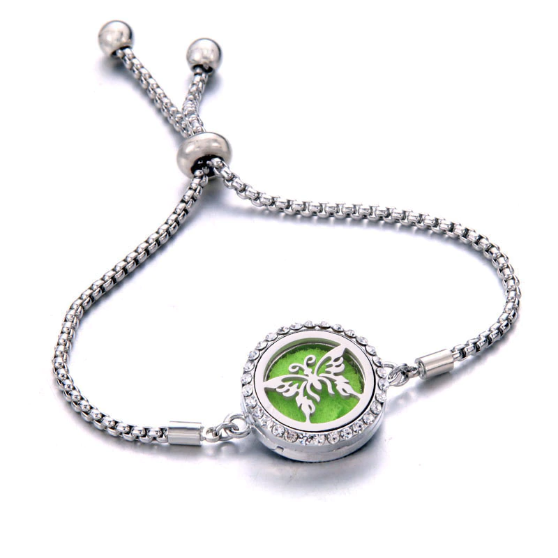 縮圖：Adjustable Perfume Essential Oil Diffuser Locket Bracelet 316L Stainless Steel