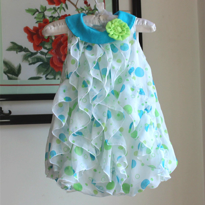 Thumbnail: Flowers Summer Girls Dress Infant Romper Dresses Toddler Kids Birthday Party