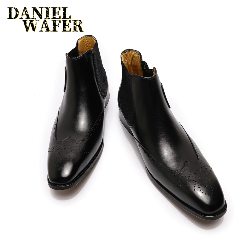 Miniatura: Luxury Chelsea Genuine Leather Men's Ankle Boots 