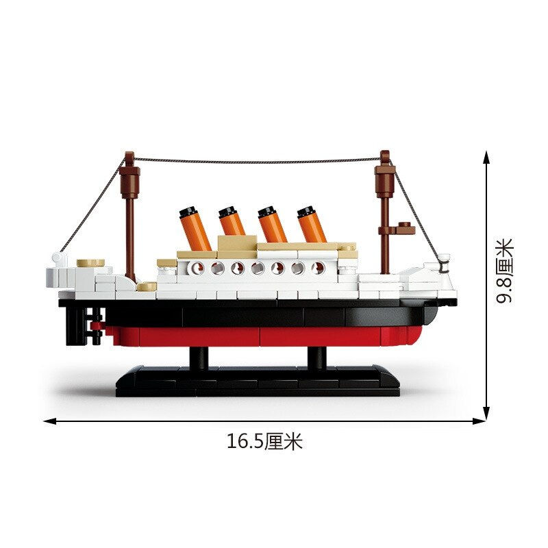 Miniature : Titanic Cruise Ship Boat 3D Model Building Blocks 