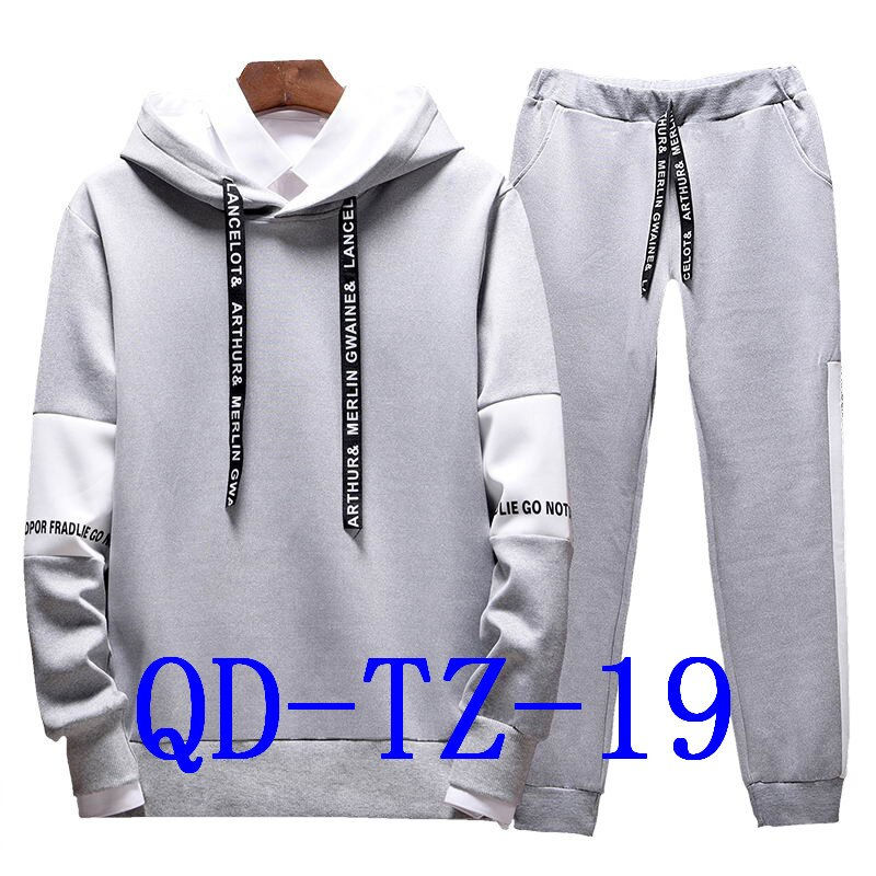 サムネイル： Male Sweat Tracksuit Jacket Hoodie with Pants