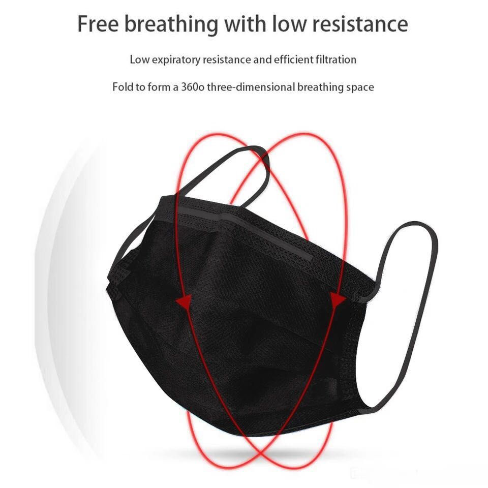 Miniaturbild: 10/50/100/200pcs Disposable Face Mask Nonwoven 3 Layers Filter Anti Dust Smog