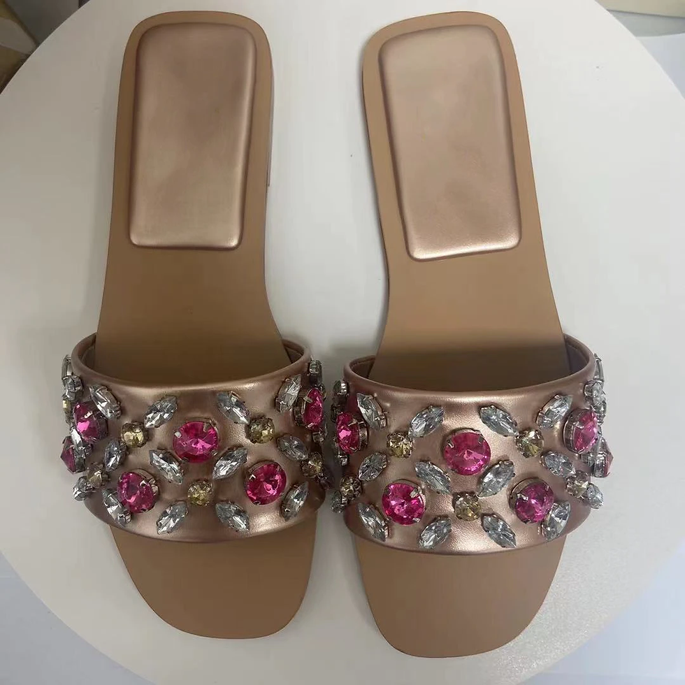 Thumbnail: ZAR Women's Rhinestone Flat Shoes 