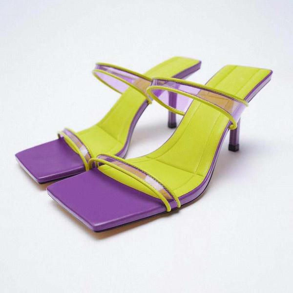 Miniatura: Beige-Heeled Luxury Slippers 