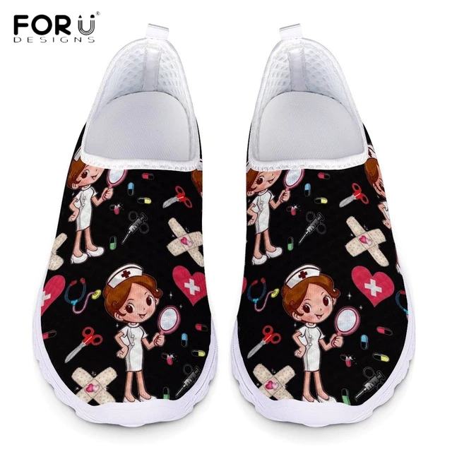 Miniaturbild: Cute Cartoon Nurse/ Doctor's Printed Slip-On Sneakers