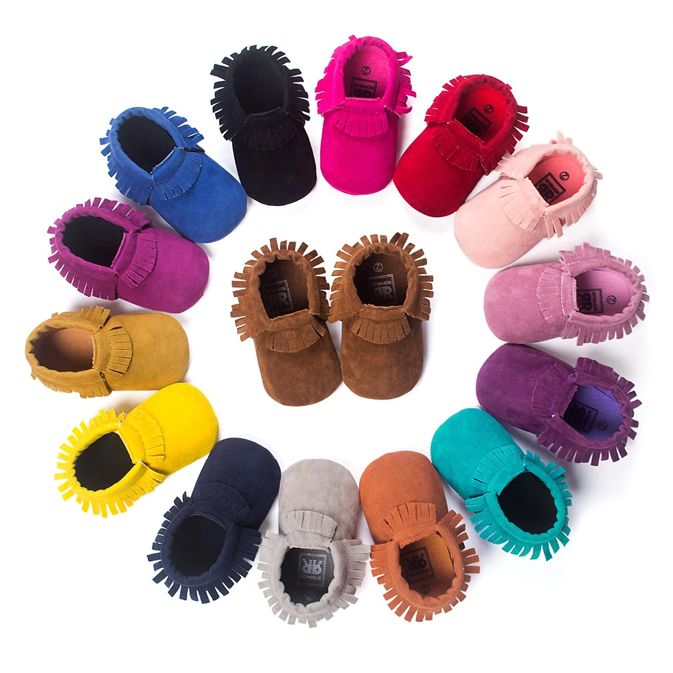 थंबनेल: Suede Leather Baby Moccasins 