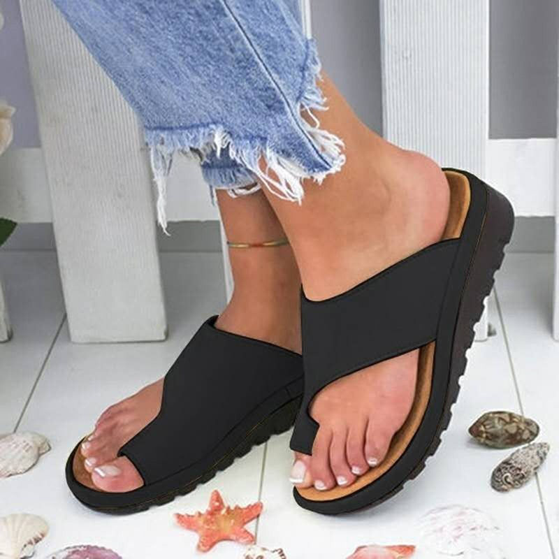 Miniaturbild: Women's Comfy Flat Sole Leather Slippers