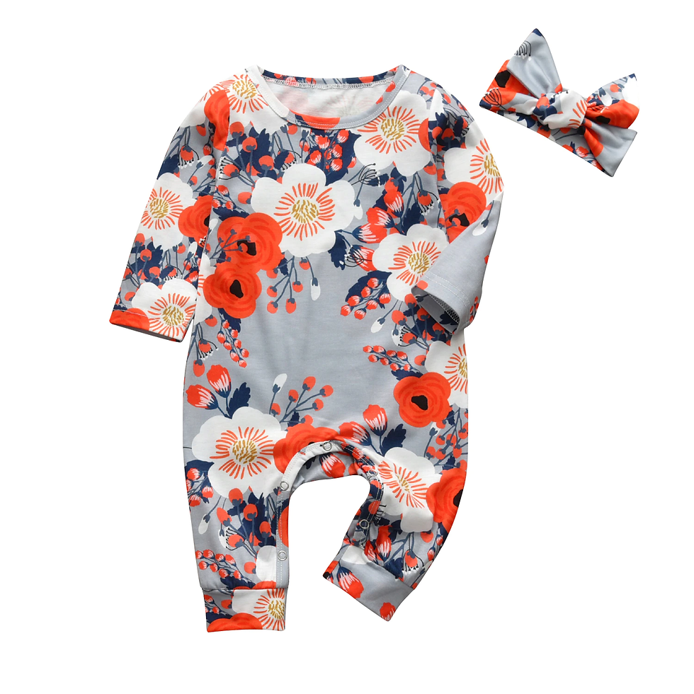 Miniatura: 2Pcs Newborn Baby Girls Clothes Set Cotton Hearts Print Infant Long Sleeve