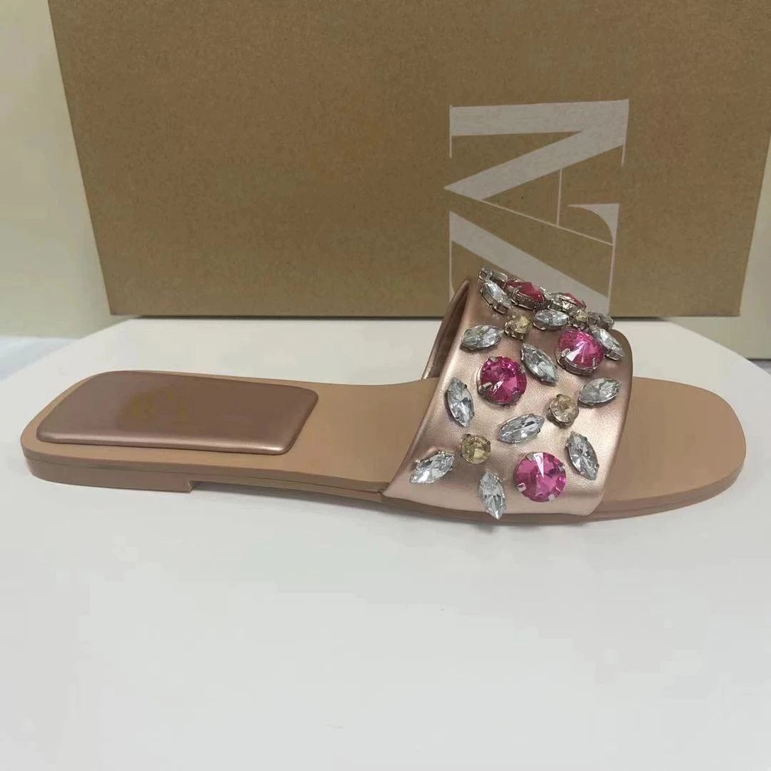 ZAR Women's Rhinestone Flat Shoes 