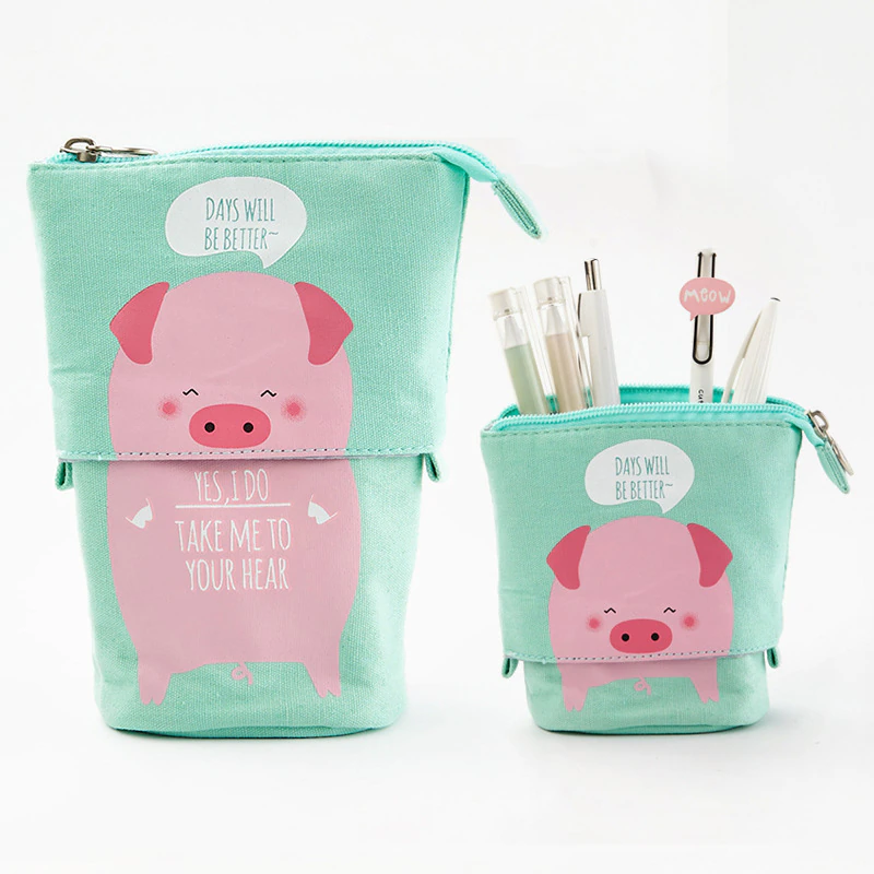 サムネイル： Cute Cat School Pencil Case for Girls/ Boys 