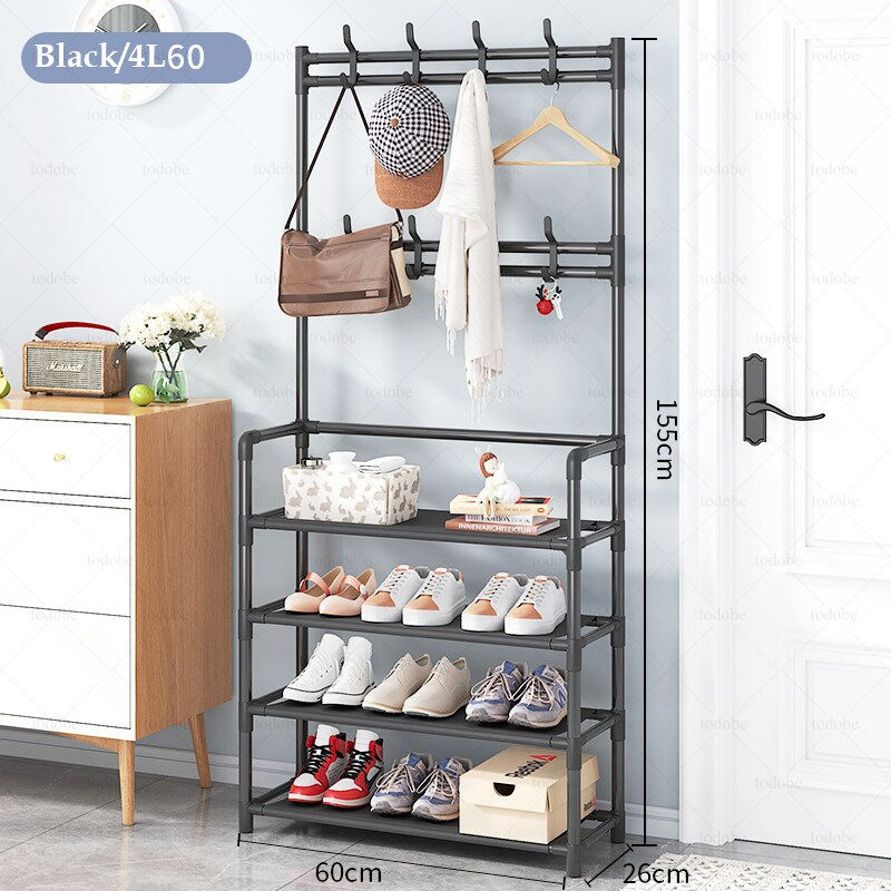 Thumbnail: Multilayer Coat Hat Rack with Clothes Hanger 